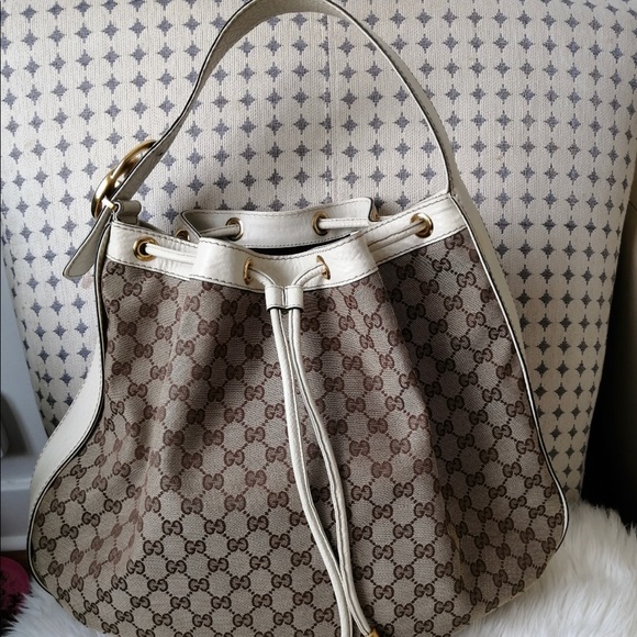 Gucci Handbags - GUCCI DRAWSTRING GG HOBO
